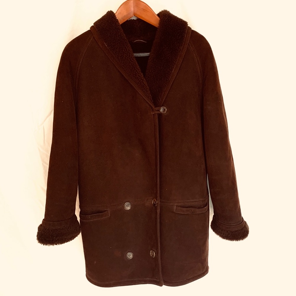Dark Chocolate Sawyer of Napa shearling coat